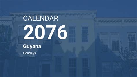 Year 2076 Calendar – Guyana