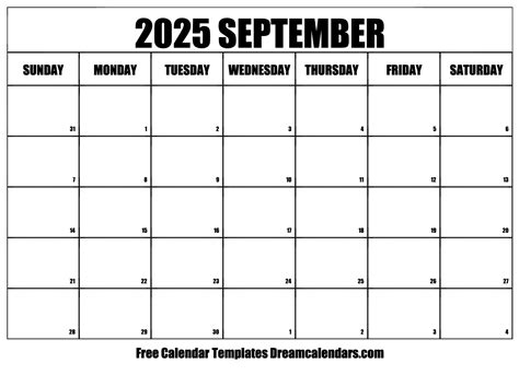 September 2025 Calendar - Free Printable with Holidays and Observances