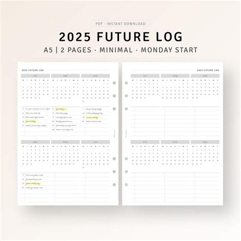2025 A5 Printable Calendar - Etsy