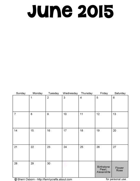 Blank June Calendar Template 2015 At Pictemplate