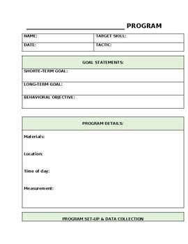 Program Template #2 by Erin Eastwood | TPT
