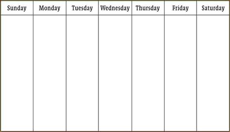 One Week Printable Calendar
