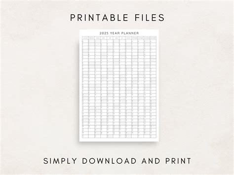 2025 Yearly Planner Printable, Yearly Planning Calendar, Calendar ...