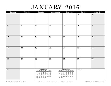 Free Printable Blank Calendar Template