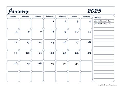 2025 Monthly Blank Calendar Template - Free Printable Templates