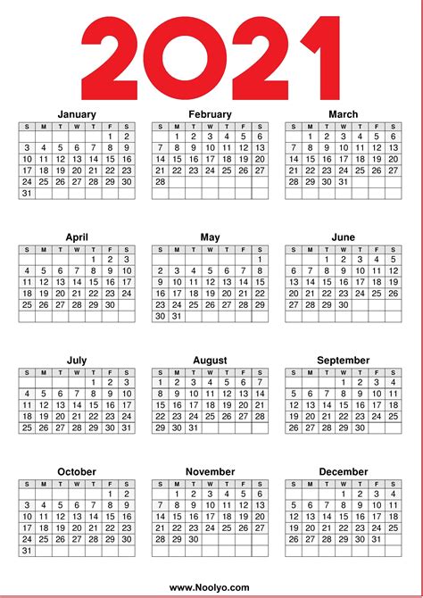 2021 Year Calendar Printable Free Free Letter Templates – Bilarasa