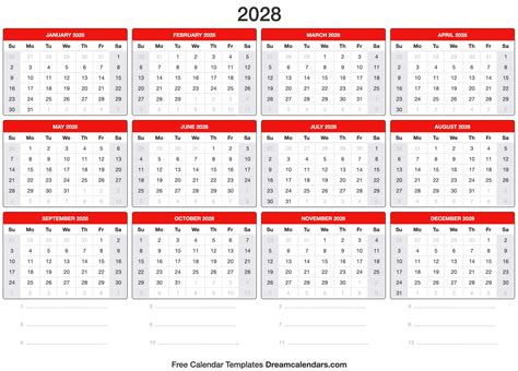 2028 Calendar