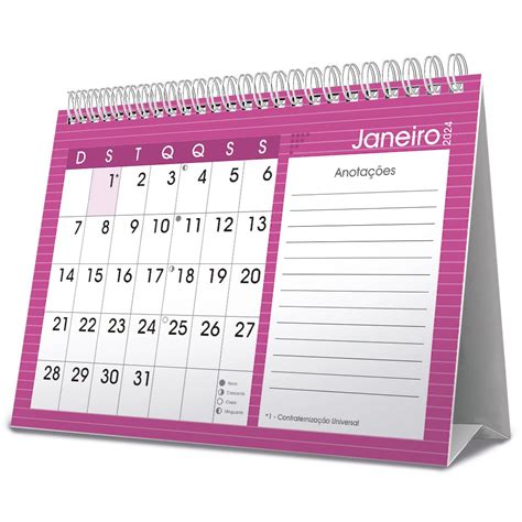 Calendário De Mesa 2024 Brief Rosa Spiral - PT 1 UN | Loja Spiral Brasil