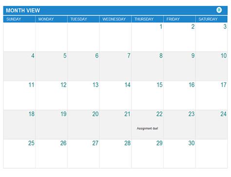 Microsoft Office Calendar Template