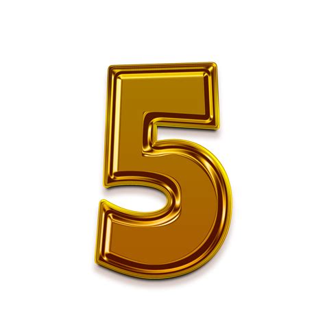 Gold Number 5 13453437 PNG