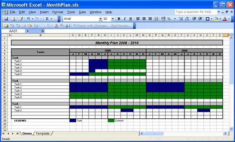 Monthly Schedule Template Excel | task list templates