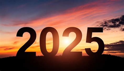 Premium Photo | New year 2025 silhouette sunset represents hope ...