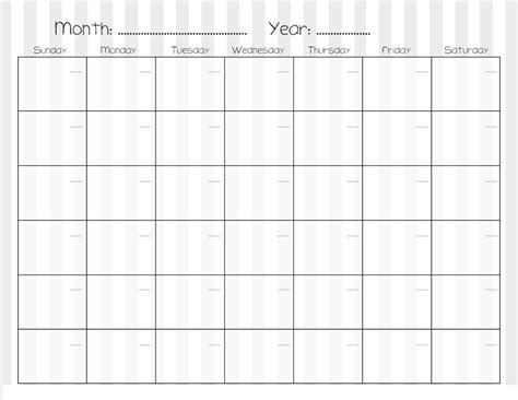 Year Calendar Printable Without Dates - YearlyCalendars.net