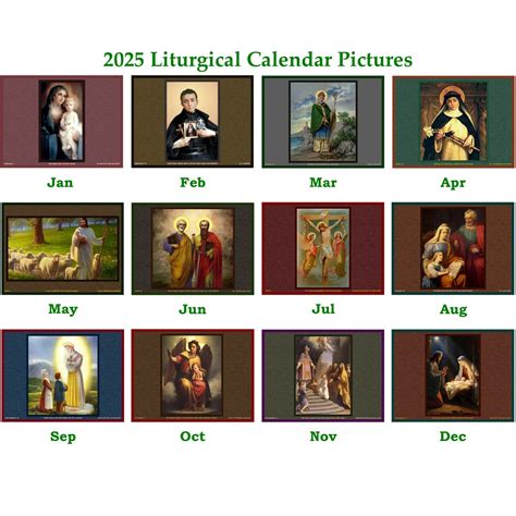 Catholic Mass Calendar 2025 - Brenna Candace
