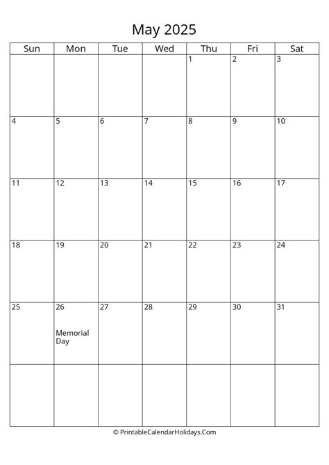May 2025 Calendars - PrintableCalendarHolidays.Com