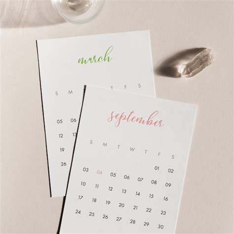 Free 5x7 Printable Calendars - Etsy