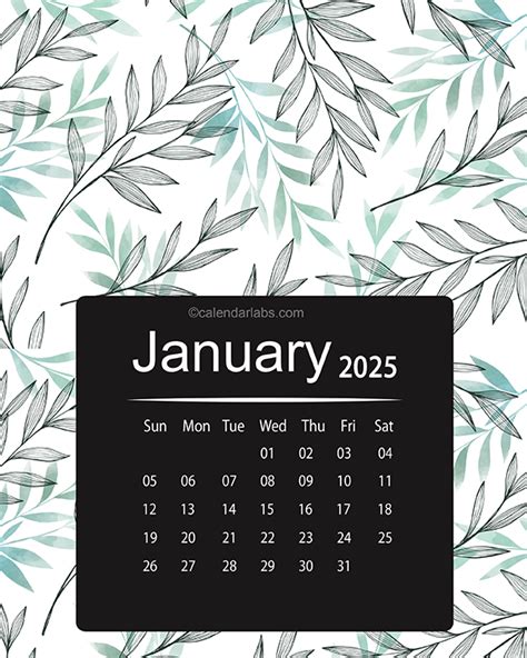 2025 Colorful Classic Nature Pattern Calendar - Free Printable Templates