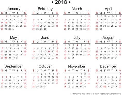 2018 calendar - Printable Blank Calendar.org