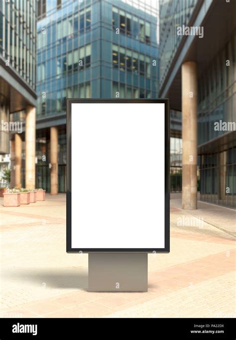 Blank vertical street billboard poster on city background Stock Photo ...