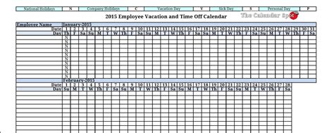 Vacation Calendar Excel - Google Calendar Tips
