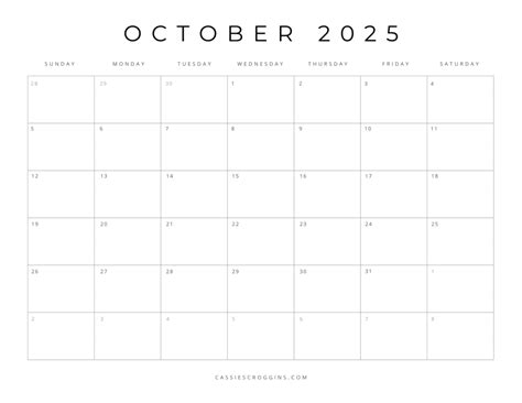 Free Printable 2025 Blank Calendar