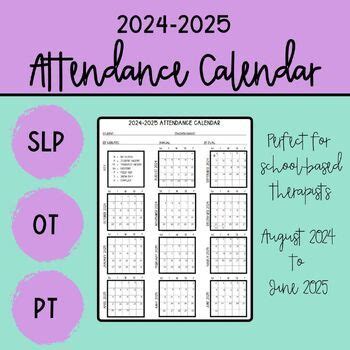 2025 Attendance Calendar Printable - Joye Ralina