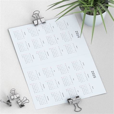 2024 2025 FREE Calendar Printable, Year at a Glance PDF, Minimalist ...