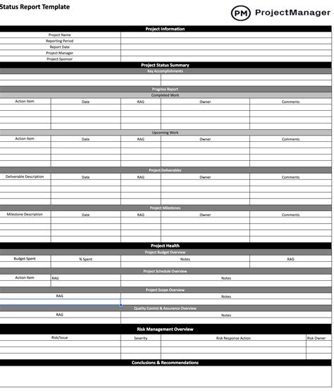 6 free templates for various project reports by Excel – Business ...