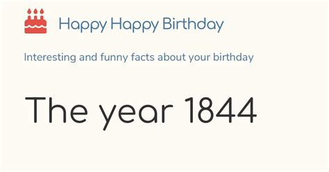 The year 1844: Calendar, history and birthdays
