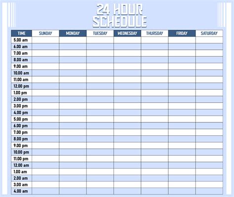 24 Hour Calendar - 10 Free PDF Printables | Printablee