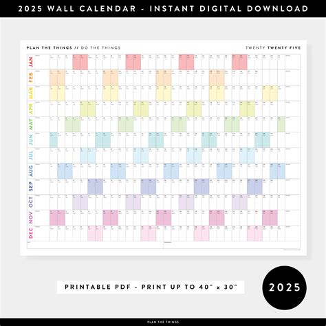 2025 Wall Calendar Printable Free - Carolyn Nash