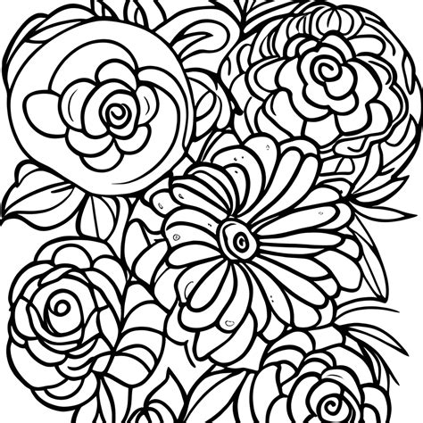 Create Beautiful Water Colors Flowers SuperResolution Coloring Page ...