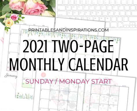 Monthly Free Printable Calendar Pages