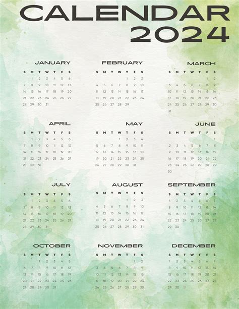 Printable Calendar 2024 Free Printable