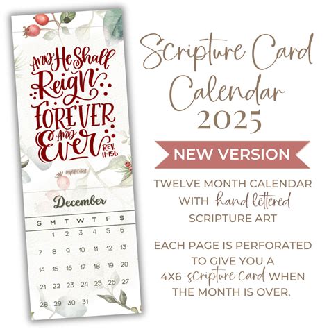 NEW 2025 Hand Lettered Scripture Card Calendar – Imperfect Dust
