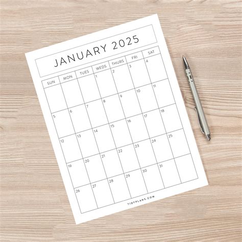 Freebie: Printable 2025 Calendar · Tidy Plans