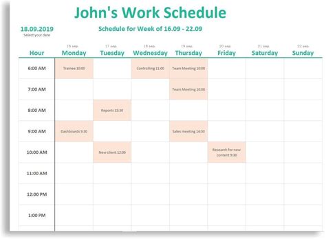 Daily Schedule Excel Template Fresh Excel Template Da - vrogue.co