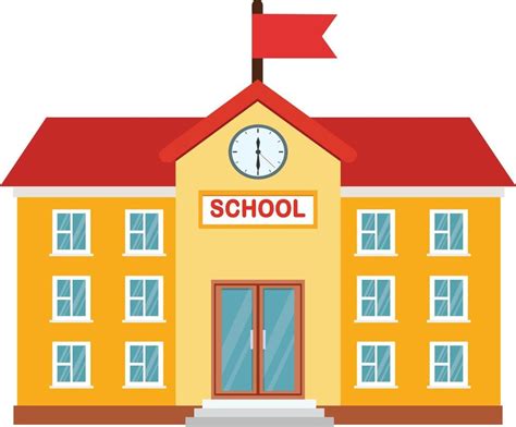 Vector Illustration of High School Building