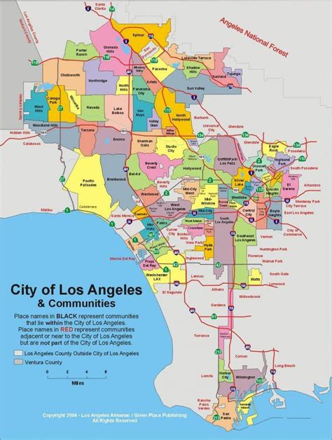 Los Angeles city limits map - LA city limits map (California - USA)